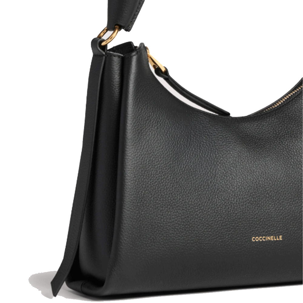 Borsa Donna a Spalla COCCINELLE in Pelle linea Boheme Small colore Noir - Cognac