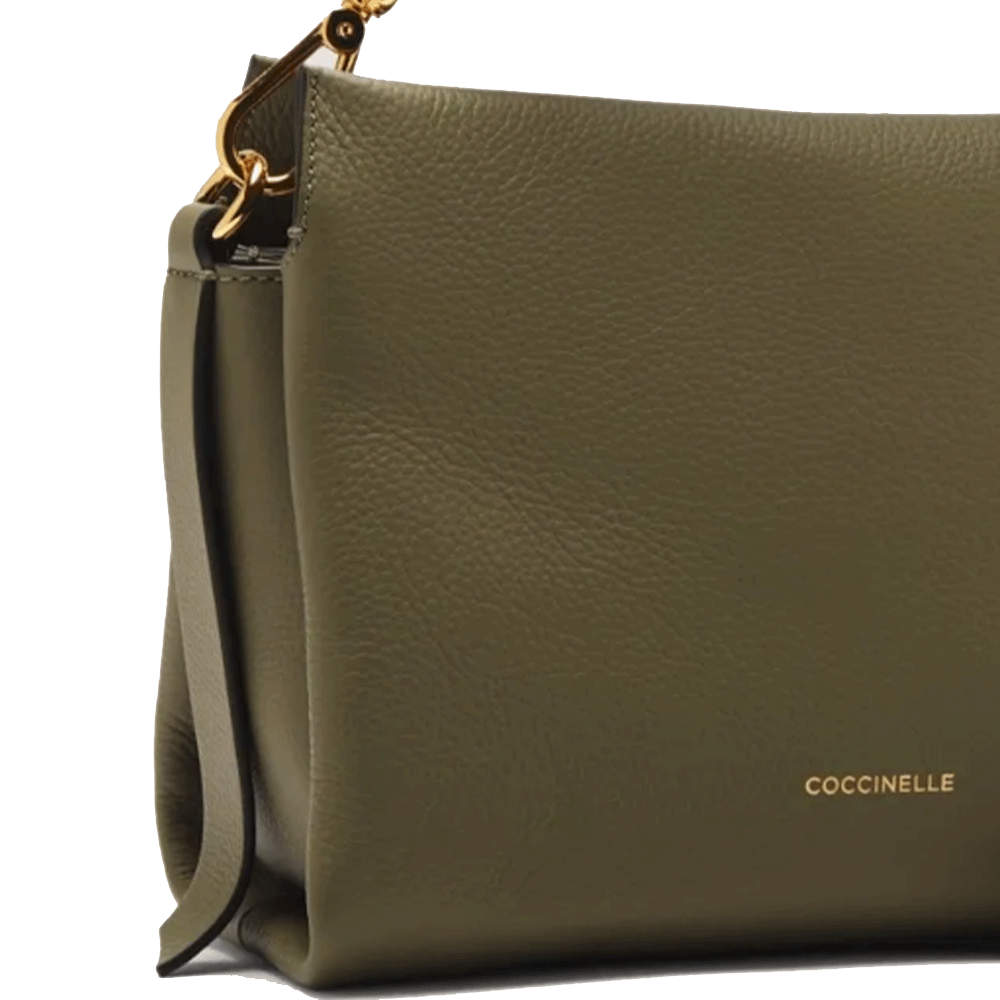 Borsa Donna a Mano COCCINELLE linea Boheme Small in Pelle Laurel Green - Fondant Brown