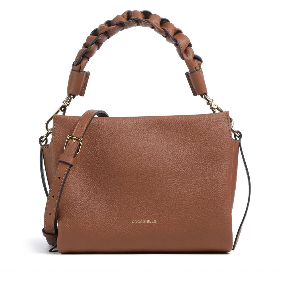Borsa Donna a Mano COCCINELLE linea Boheme Small in Pelle Cognac - Nero
