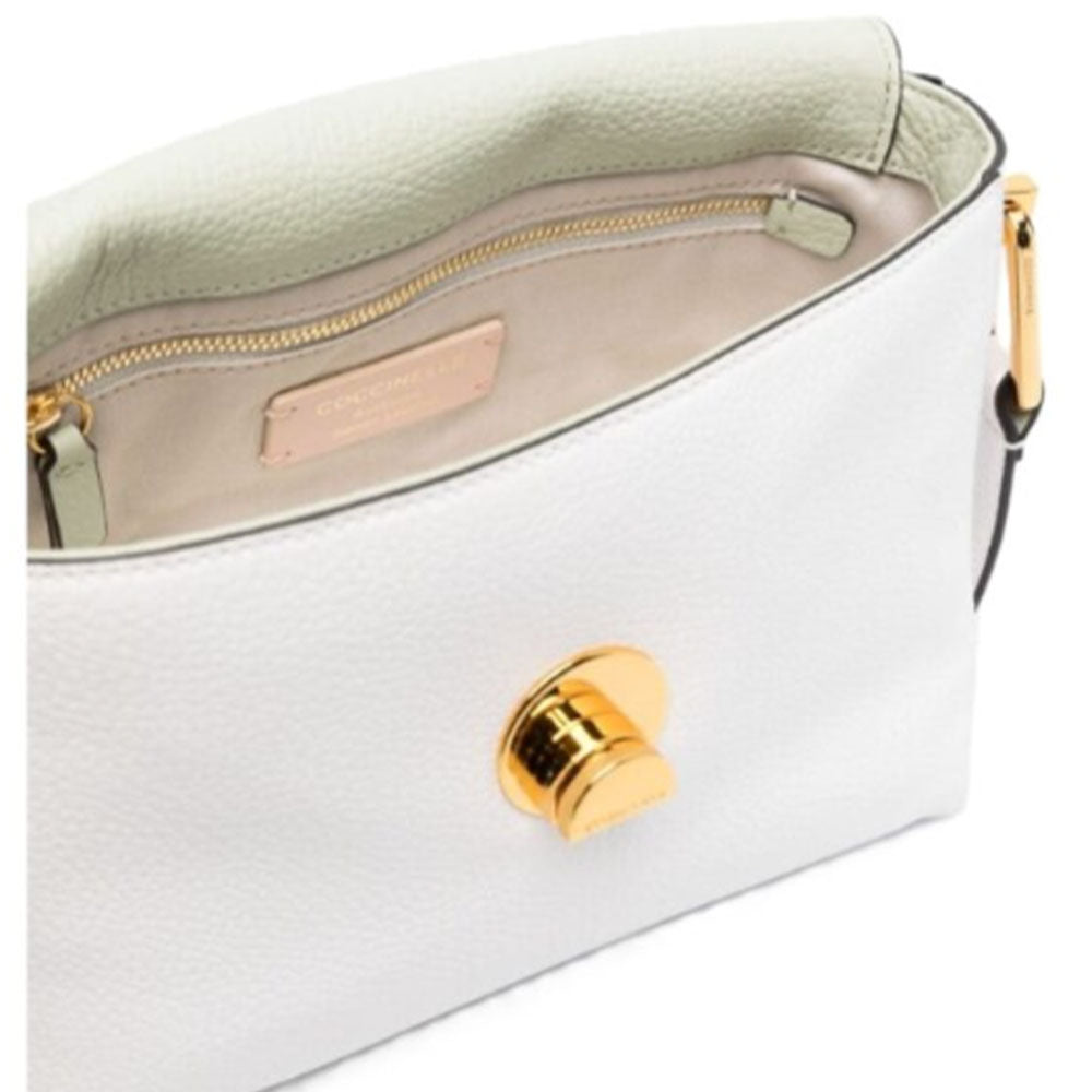 Borsa Donna a Tracolla COCCINELLE in Pelle linea Liya colore Brillant White - Celadon Green - E1MD0120701