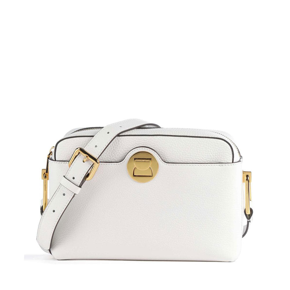 Borsa Donna a Tracolla COCCINELLE in Pelle linea Liya colore Brillant White - Celadon Green