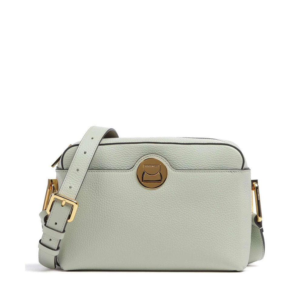 Borsa Donna a Tracolla COCCINELLE in Pelle linea Liya colore Celadon Green - Warm Taupe
