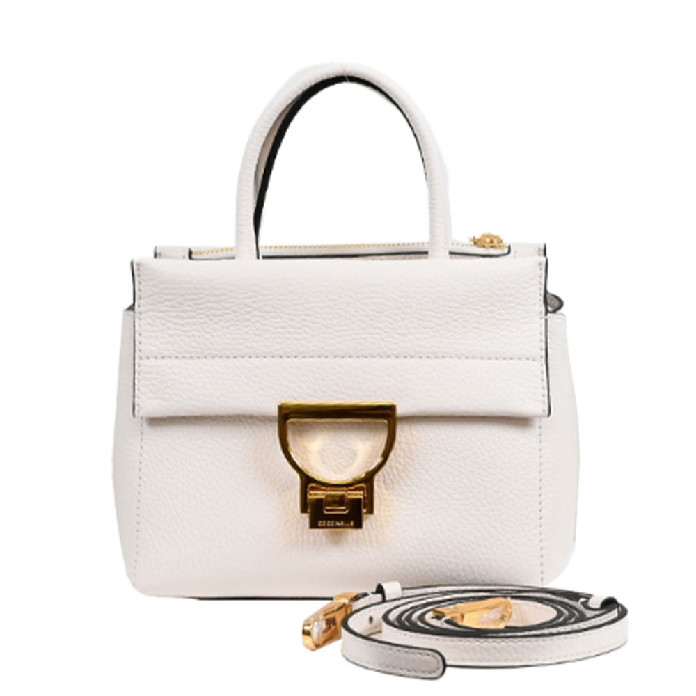 COCCINELLE Damenhandtasche aus Leder Arlettis Line Farbe Weiß Kleine Größe