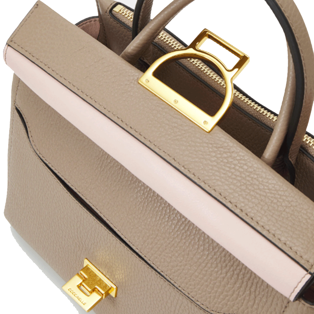 Borsa Donna a Mano COCCINELLE in Pelle linea Arlettis Colore Warm Taupe Misura Piccola