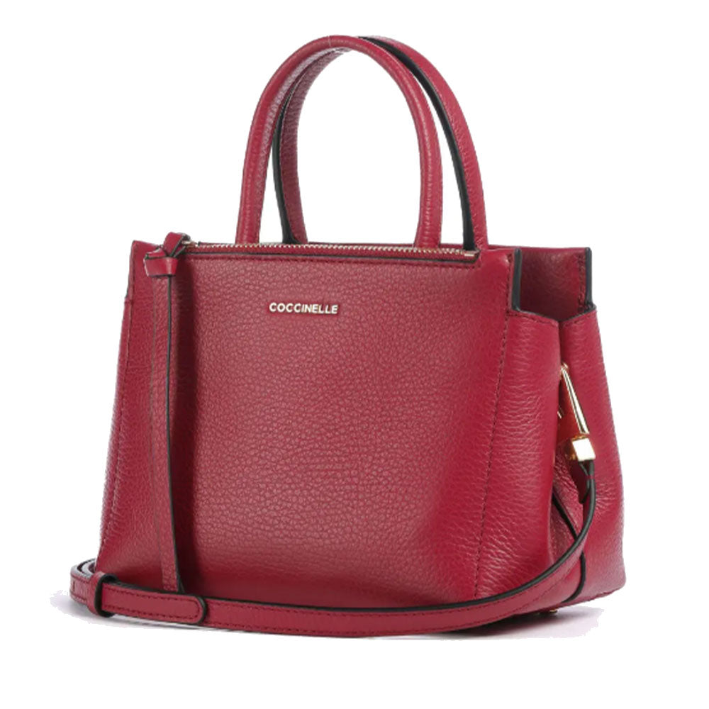 COCCINELLE Damenhandtasche aus Leder Arlettis Line Sangria Farbe Kleine Größe