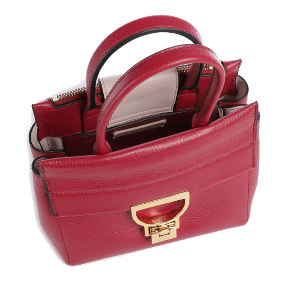 COCCINELLE Damenhandtasche aus Leder Arlettis Line Sangria Farbe Kleine Größe
