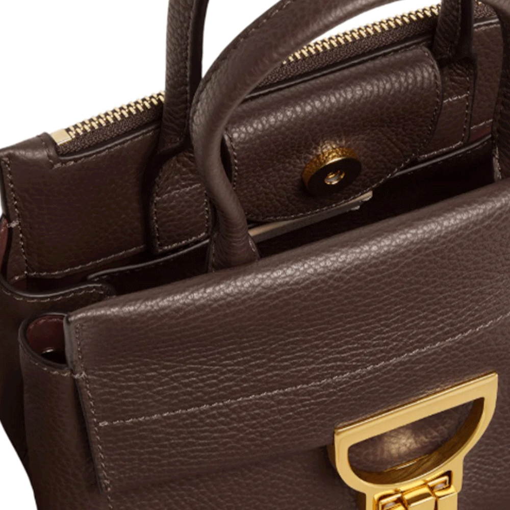 Borsa Donna a Mano COCCINELLE in Pelle linea Arlettis Colore Brunette Misura Piccola