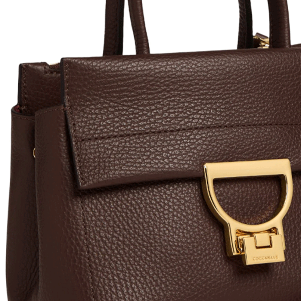 Borsa Donna a Mano COCCINELLE in Pelle linea Arlettis Colore Brunette Misura Piccola