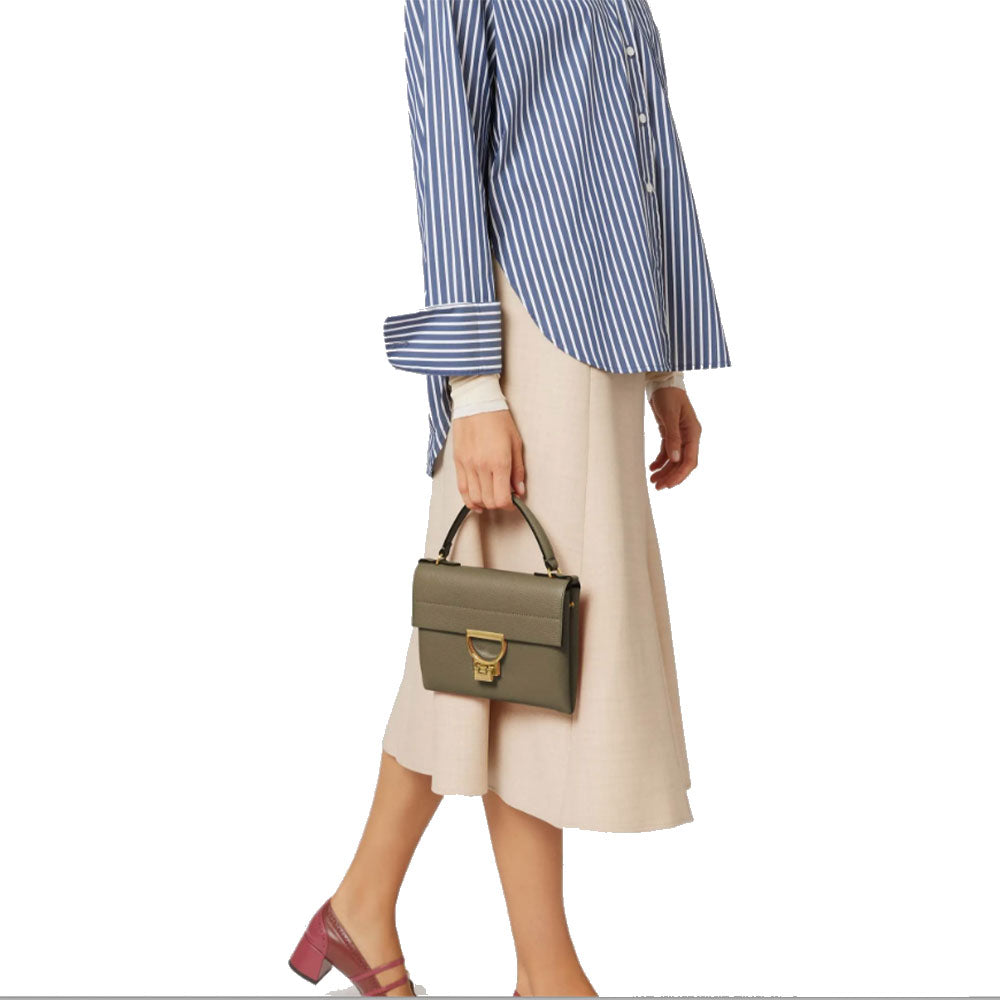 COCCINELLE Damenhandtasche mit Schultergurt aus Leder Arlettis Mini Line Farbe Laurel Green
