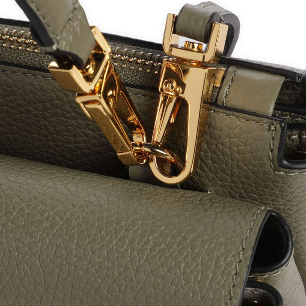 Borsa Donna a Mano con Tracolla COCCINELLE Linea Arlettis in Pelle colore Laurel Green