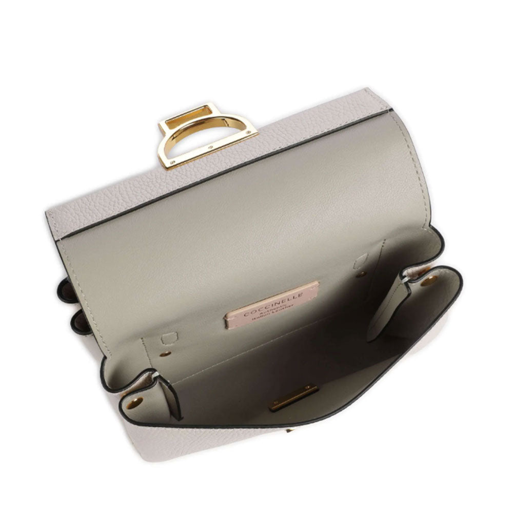 Borsa Donna a Mano con Tracolla COCCINELLE Linea Arlettis in Pelle colore Lambskin White