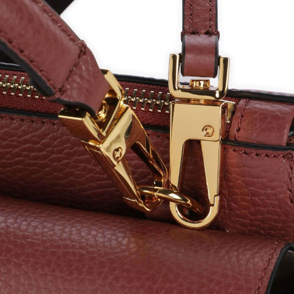 Borsa Donna a Mano con Tracolla COCCINELLE Linea Arlettis in Pelle colore Brandy