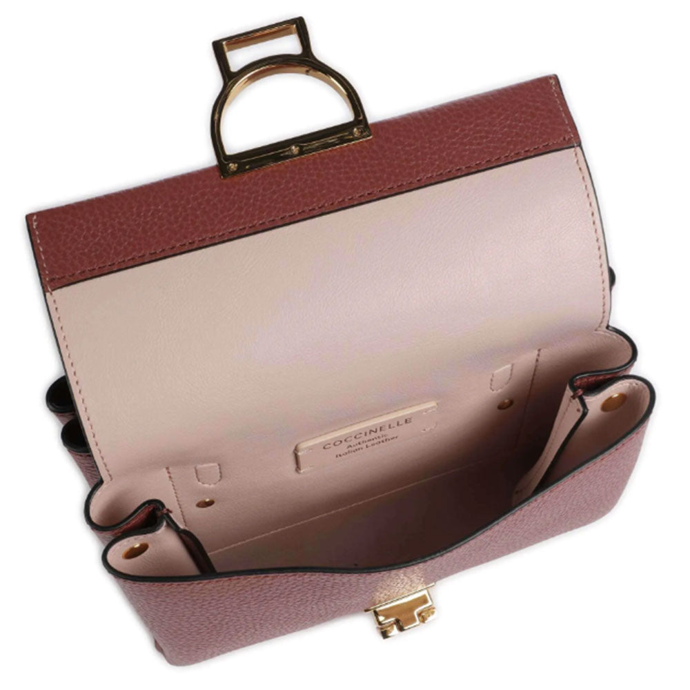 Borsa Donna a Mano con Tracolla COCCINELLE Linea Arlettis in Pelle colore Brandy