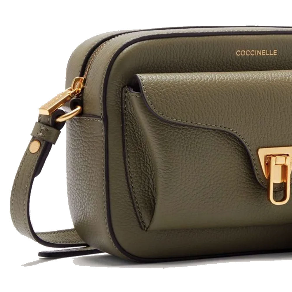 COCCINELLE Damen Umhängetasche aus Laurel Green Leder Beat Soft Line Größe Small
