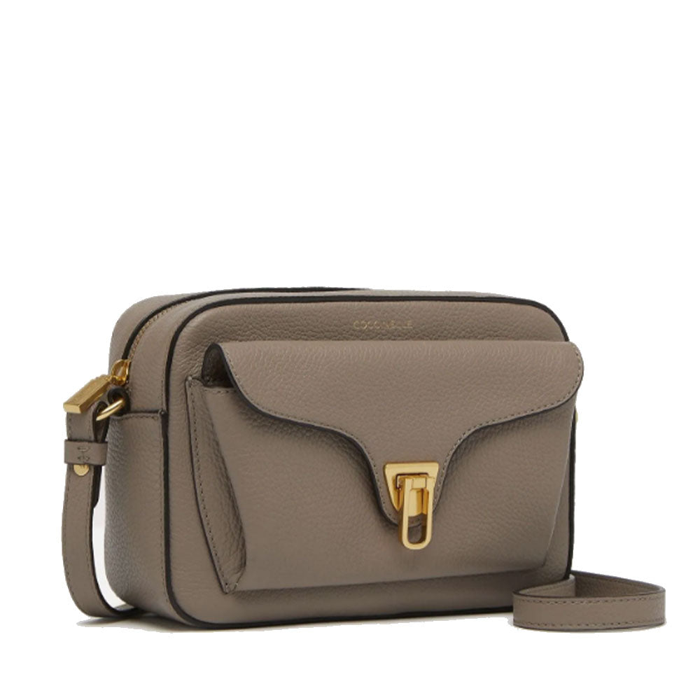 Borsa Donna a Tracolla COCCINELLE in Pelle Warm Taupe linea Beat Soft Misura Media