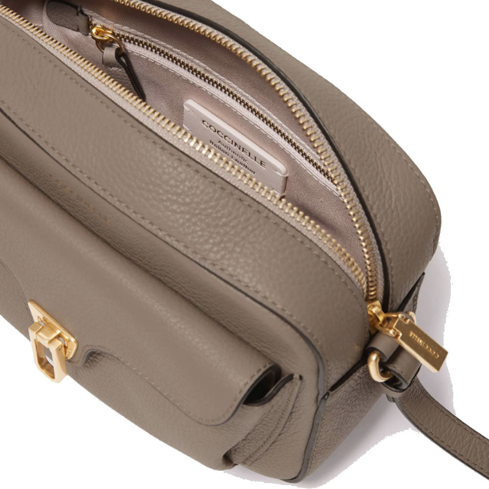 Borsa Donna a Tracolla COCCINELLE in Pelle Warm Taupe linea Beat Soft Misura Media