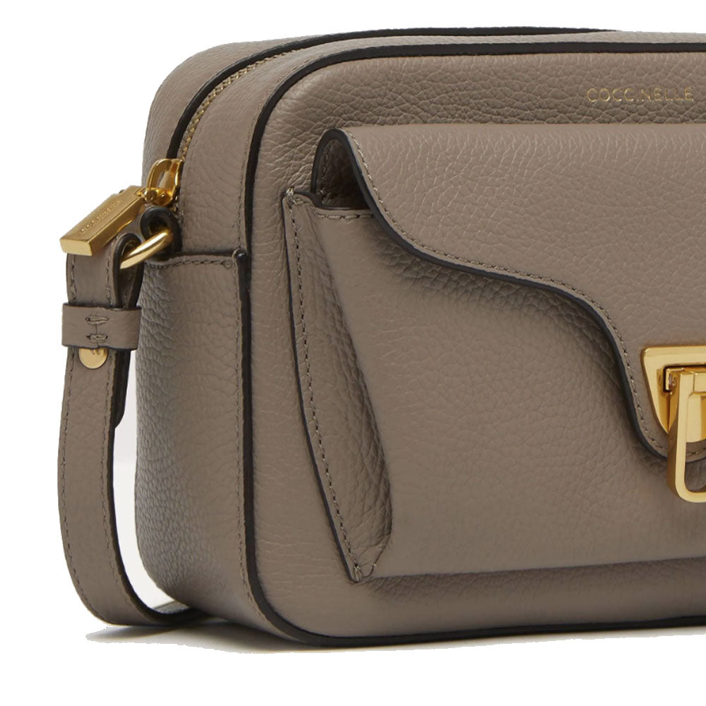 Borsa Donna a Tracolla COCCINELLE in Pelle Warm Taupe linea Beat Soft Misura Media
