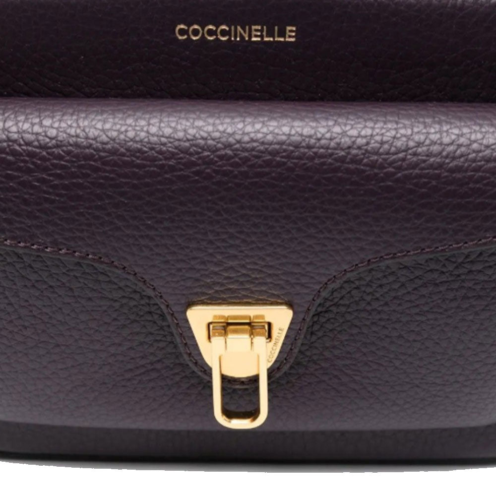 COCCINELLE Damen Umhängetasche aus Prune Leder, Beat Soft Line, Mittlere Größe