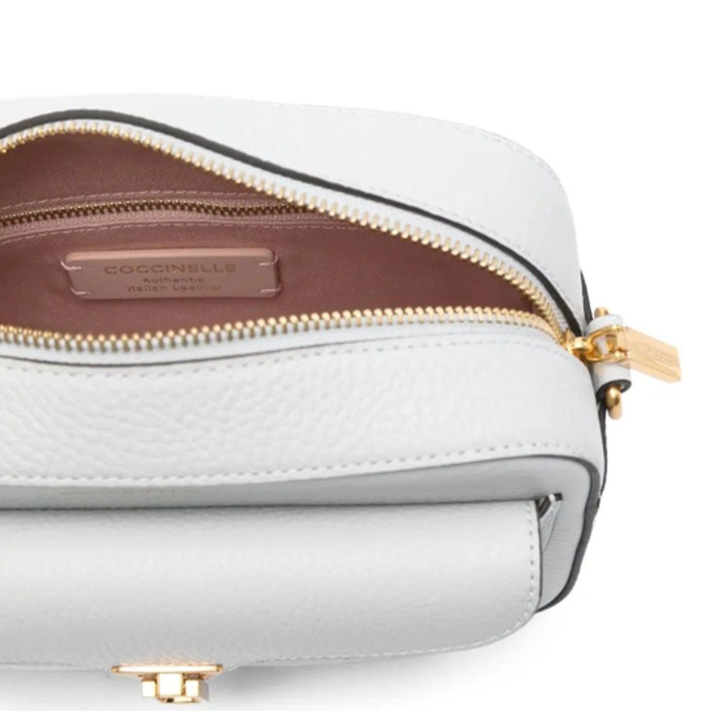 COCCINELLE Damen Umhängetasche aus Snow Leder, Beat Soft Line, Mittlere Größe