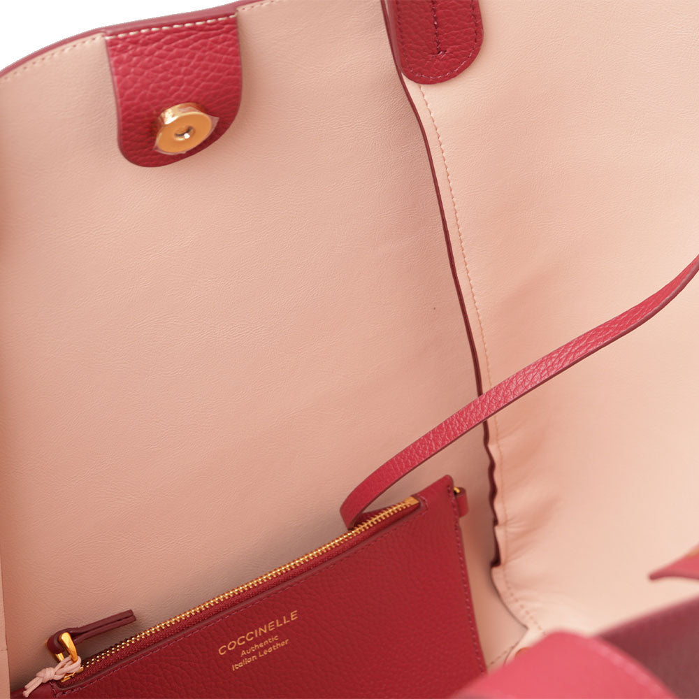 Borsa Donna a Mano COCCINELLE in Pelle linea Boheme Large colore Garnet Red