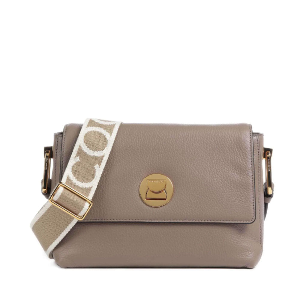 Borsa Donna a Tracolla COCCINELLE in Pelle Linea Liya Signature colore Warm Taupe