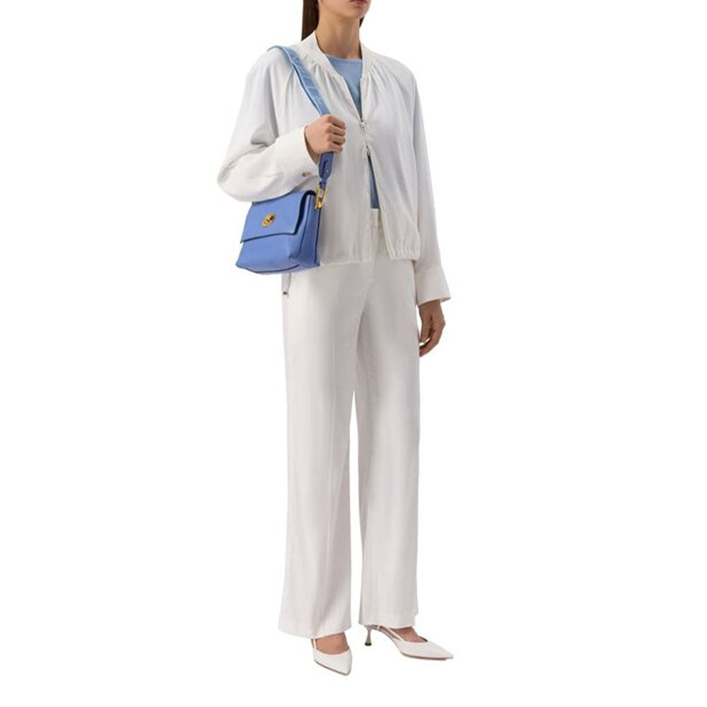 Borsa Donna a Tracolla COCCINELLE in Pelle Linea Liya Signature colore Azul