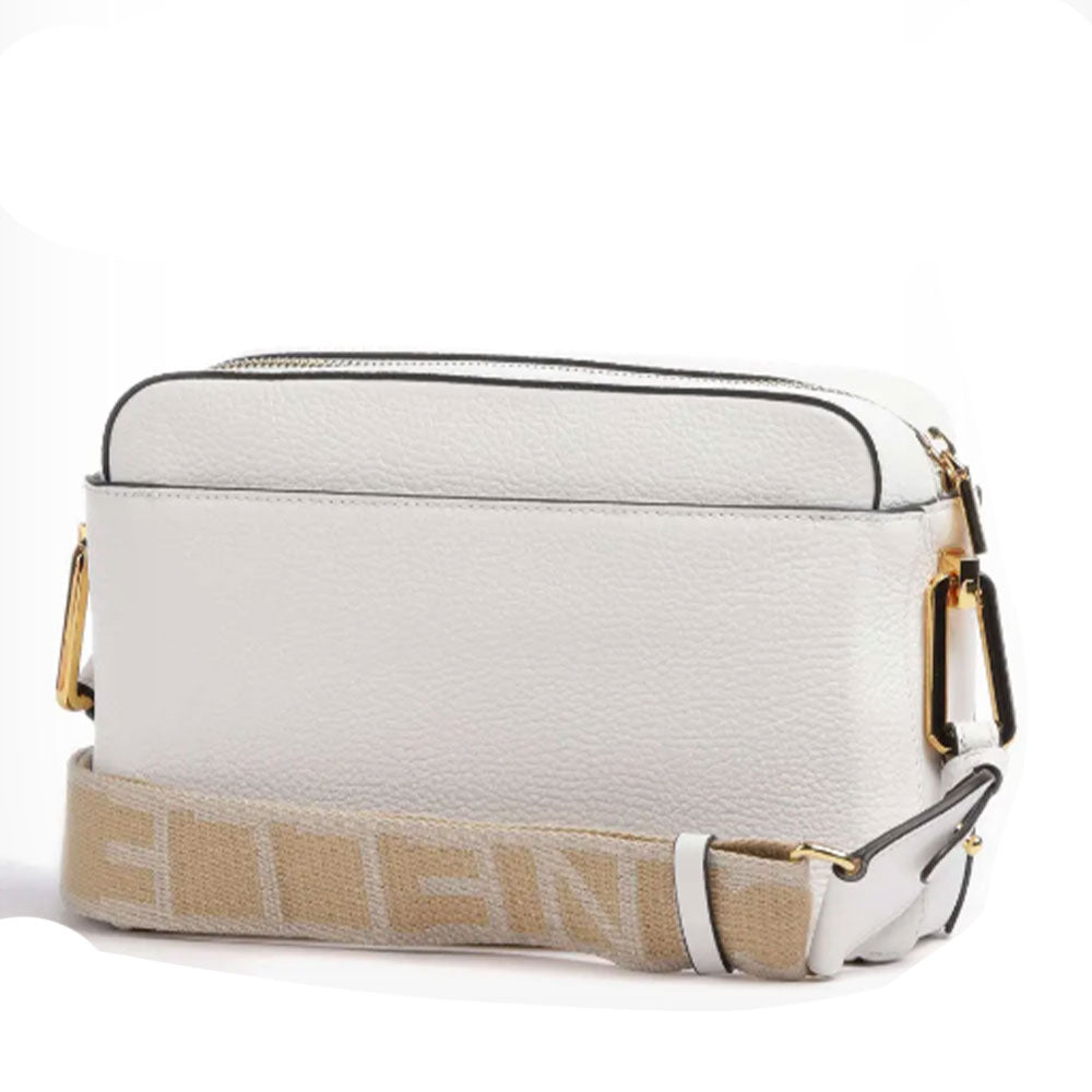 Borsa Donna a Tracolla chiusa con Zip COCCINELLE in Pelle Linea Liya Signature colore Brillant White