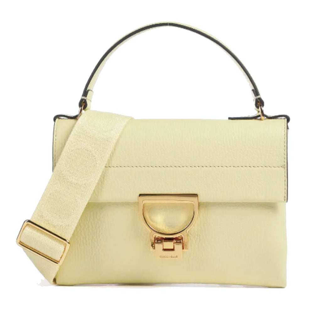 Borsa Donna a Mano con Tracolla COCCINELLE in Pelle Linea Arlettis Signature colore Lime Wash