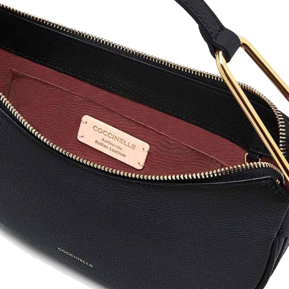 Borsa Donna a Mano COCCINELLE in Pelle Nera Linea Priscilla Misura Piccola