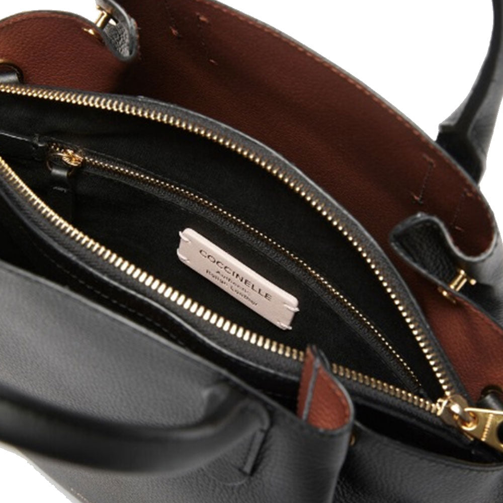 Borsa Donna a Mano COCCINELLE linea Soft Wear in Pelle Noir - Brule
