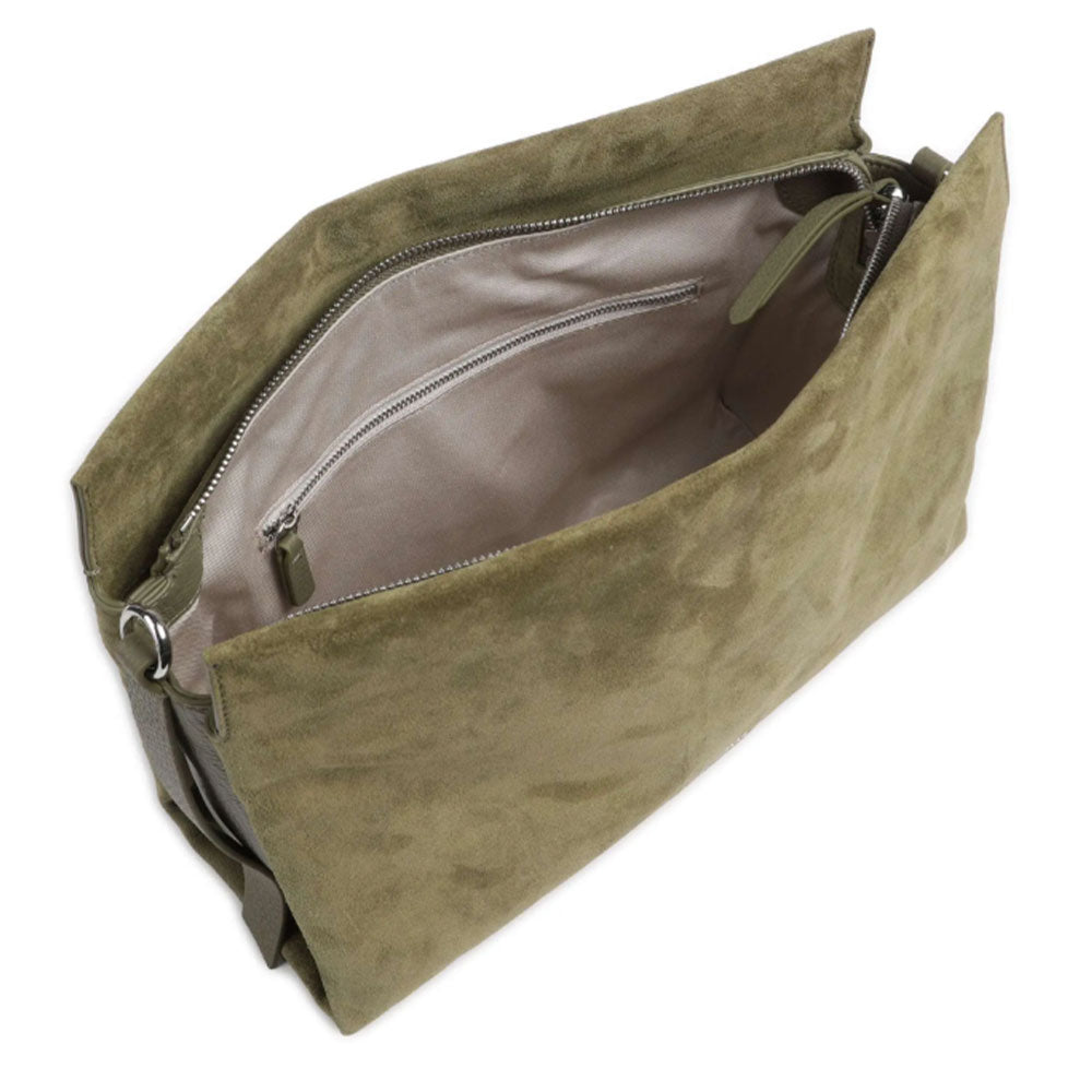 COCCINELLE Damenhandtasche aus Wildleder, Linie Boheme Suede, Farbe Laurel Green