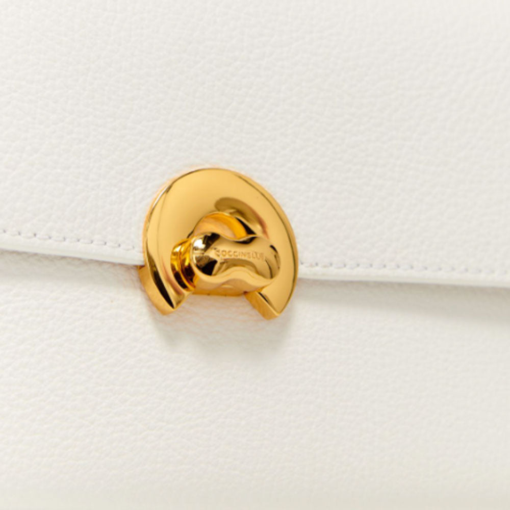 Borsa Donna a Tracolla COCCINELLE in Pelle linea Binxie Medium colore Brillant White