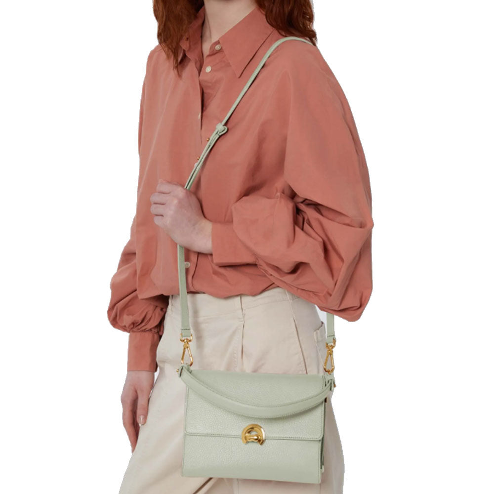 Borsa Donna a Mano con Tracolla COCCINELLE linea Binxie in Pelle Celadon Green