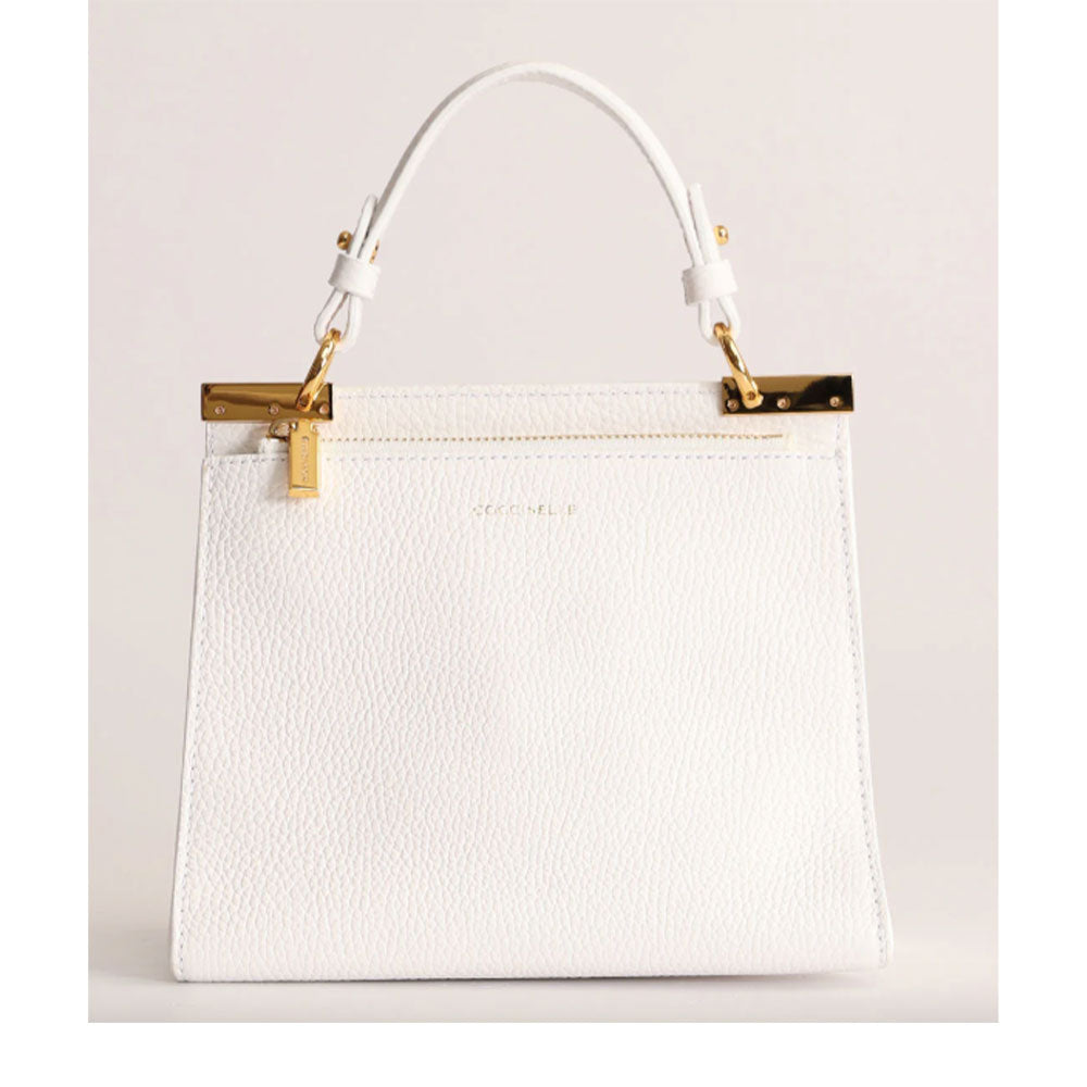 Borsa Donna a Mano COCCINELLE linea Binxie Small in Pelle Brillant White