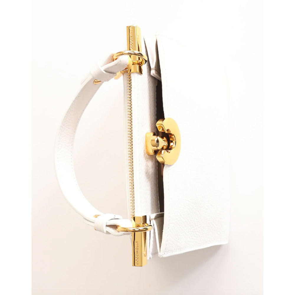 Borsa Donna a Mano COCCINELLE linea Binxie Small in Pelle Brillant White