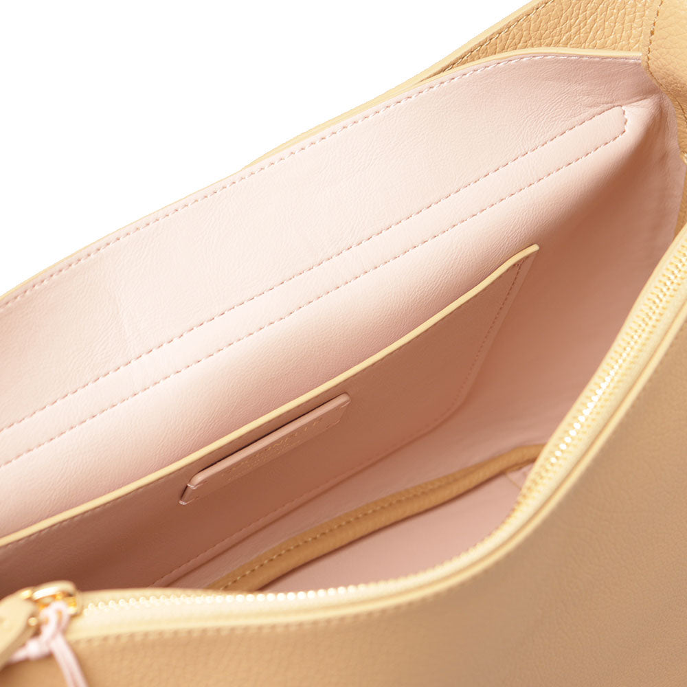 Borsa Donna a Spalla COCCINELLE linea Himma Medium in Pelle Fresh Beige