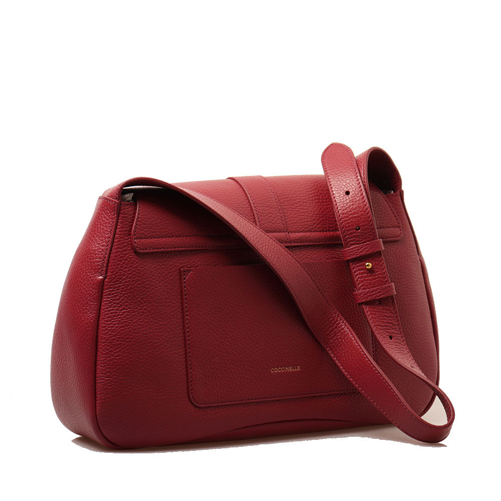 Borsa Donna a Spalla COCCINELLE linea Himma Medium in Pelle Garnet Red