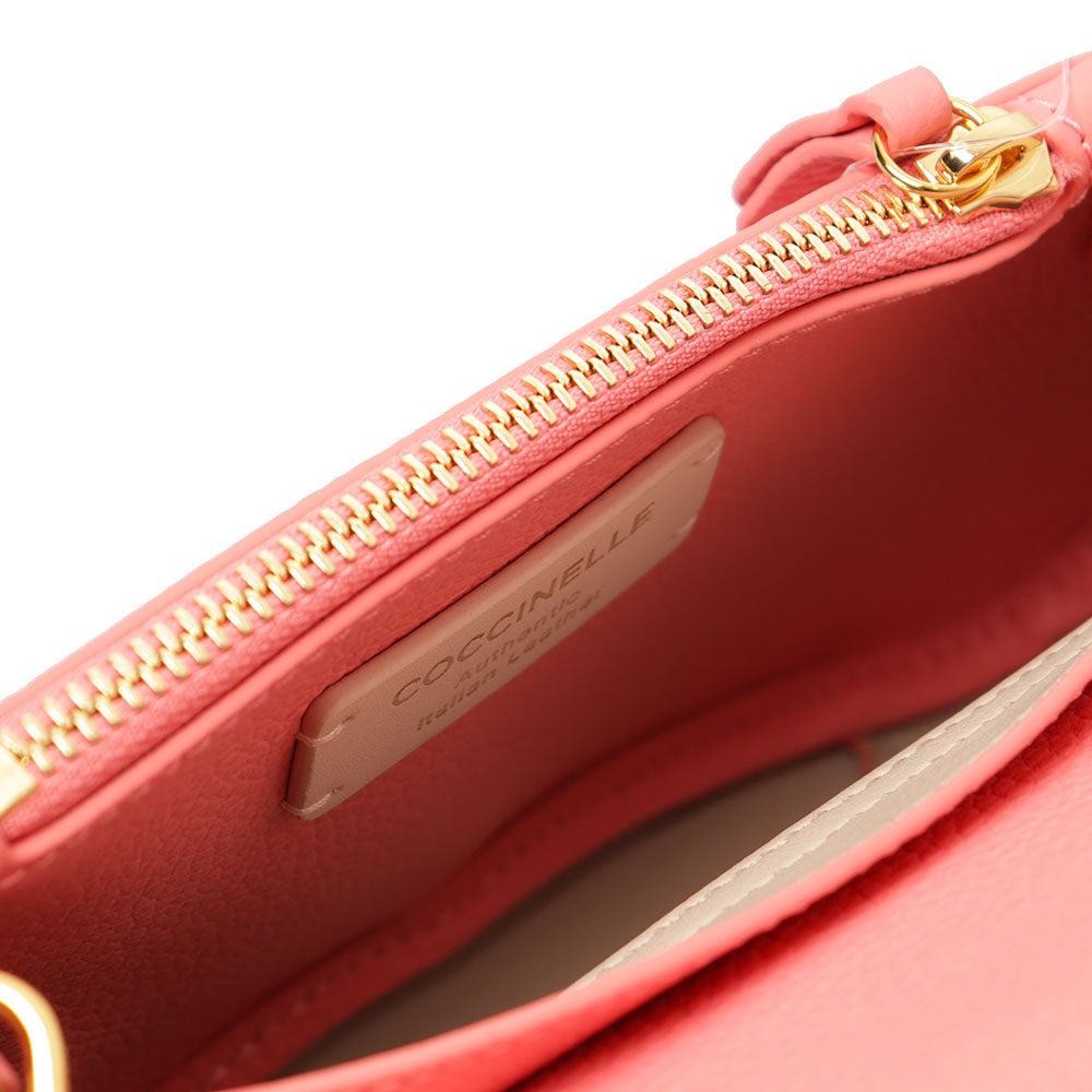 COCCINELLE Damenhandtasche mit Schultergurt aus Leder Himma Line Hyper Pink Farbe Kleine Größe