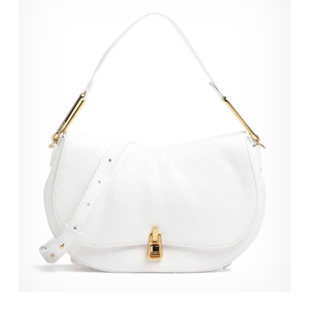Borsa Donna a Mano con Tracolla COCCINELLE linea Magie Soft Medium in Pelle colore Brillant White