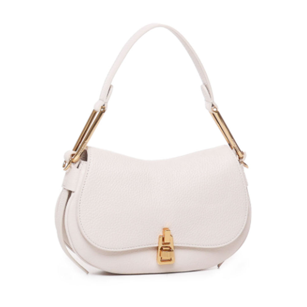 Borsa Donna a Mano con Tracolla COCCINELLE linea Magie Soft Medium in Pelle colore Lambskin White