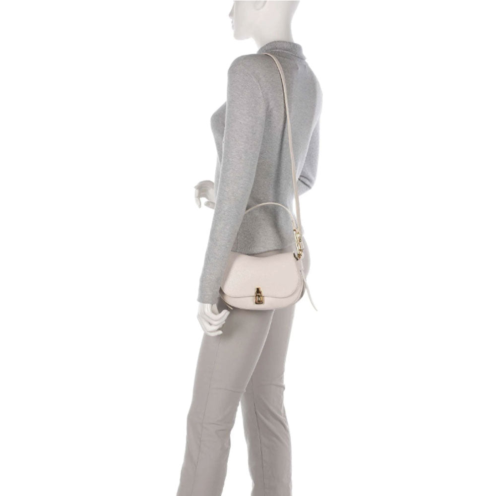 COCCINELLE Damenhandtasche aus Leder, Linie Magie, Lammfell, Farbe Weiß, Größe Klein