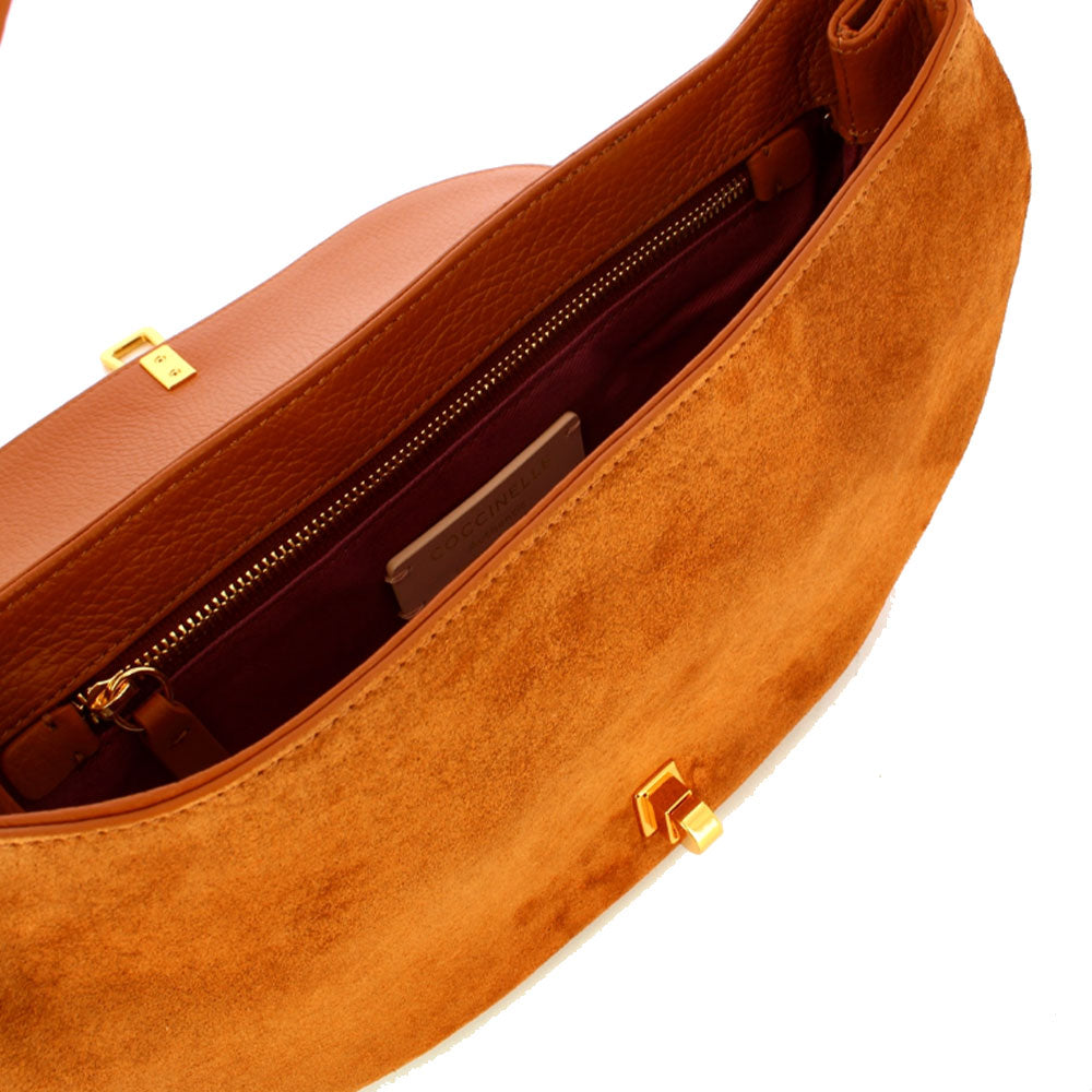 Borsa Donna a Mano COCCINELLE linea Magie Suede Bimaterial Medium in Pelle Cuir