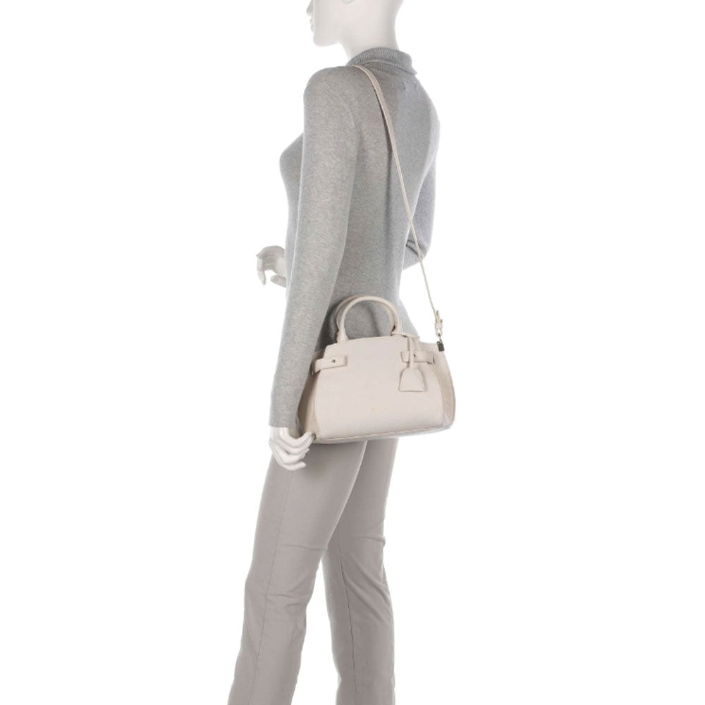 Borsa Donna a Mano COCCINELLE Linea Klichè in Pelle Lambskin White Misura Small