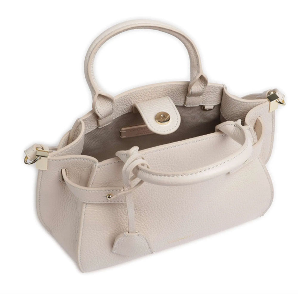 Borsa Donna a Mano COCCINELLE Linea Klichè in Pelle Lambskin White Misura Small