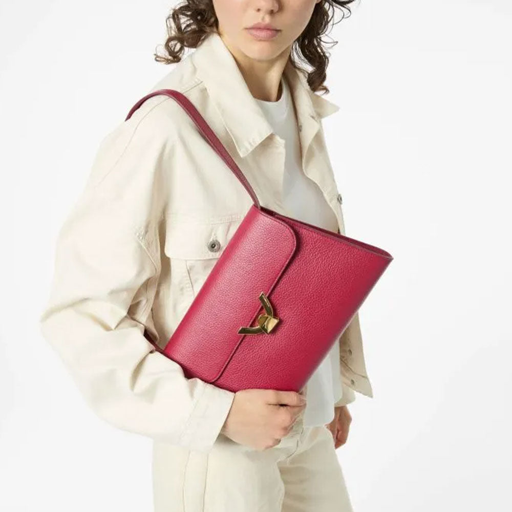 Borsa Donna a Spalla COCCINELLE in Pelle Sangria linea Dew Medium