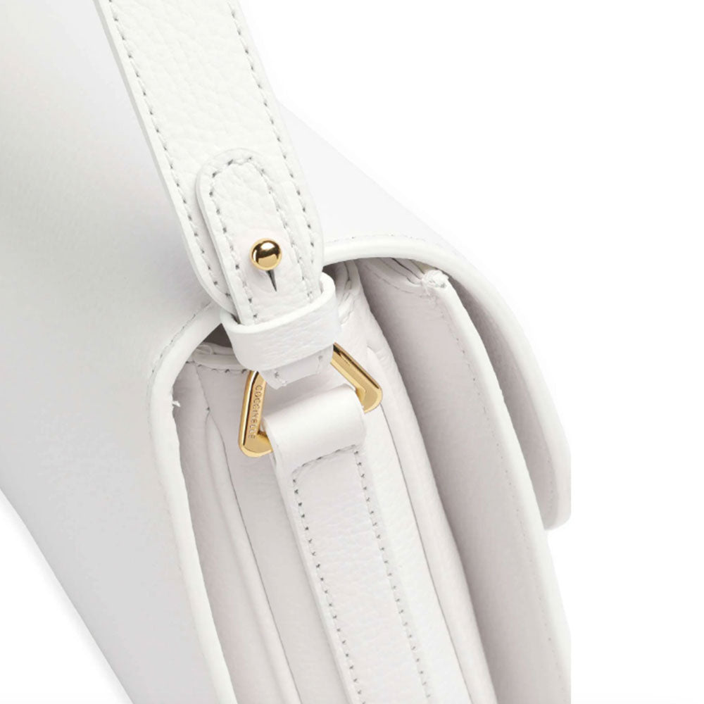 Borsa Donna a Tracolla COCCINELLE in Pelle Brillant White linea Dew Medium
