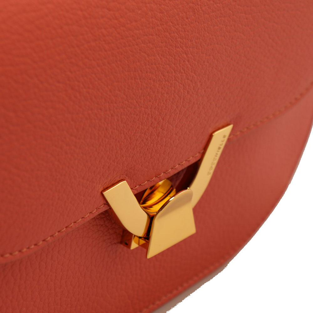 COCCINELLE Damen Umhängetasche aus Grenadine Red Leder Dew Small Line