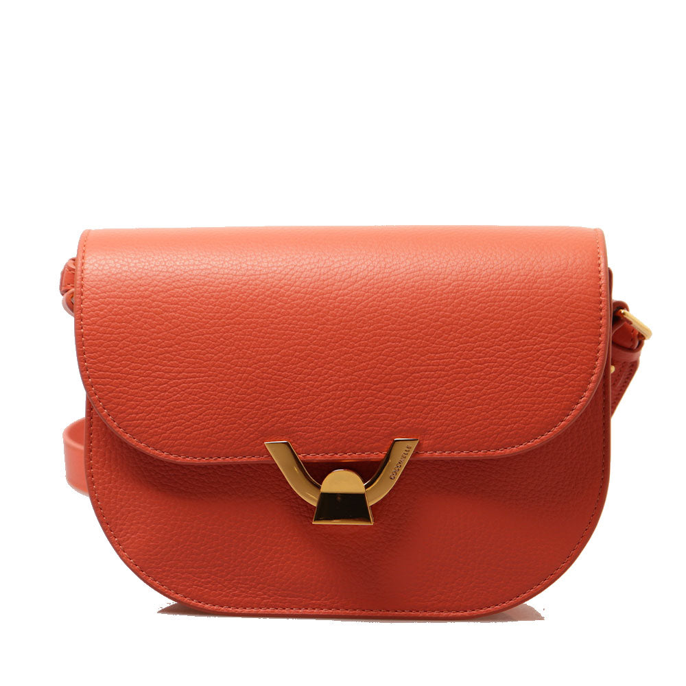 COCCINELLE Damen Umhängetasche aus Grenadine Red Leder Dew Small Line