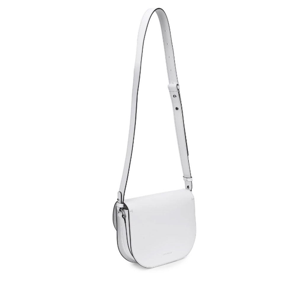 Borsa Donna a Tracolla COCCINELLE in Pelle Liscia Brillant White linea Dew Cowhide Small