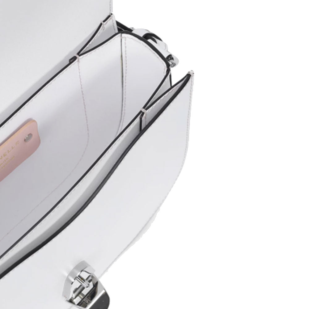 Borsa Donna a Tracolla COCCINELLE in Pelle Liscia Brillant White linea Dew Cowhide Small